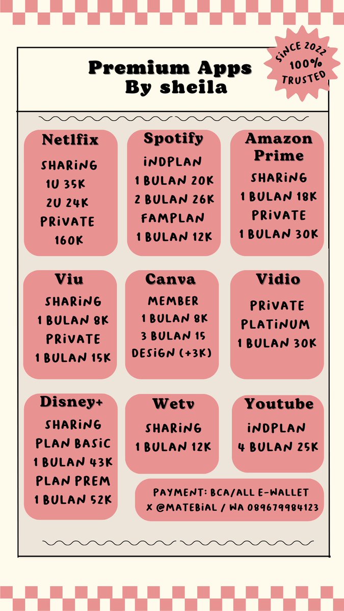 matebial's tweet image. ꒰    Holla ♡
lagi mau upgrade streaming-mu ke premium ya? sini deh intip dulu xixi
 
ᰋ full waranty 🔍
ᰋ 100% fast response!
ᰋ trusted since 2022 

💰all e-wallet &amp;amp; QRIS
order sung wa aja deh ⤵️
wa.me/6289679984123