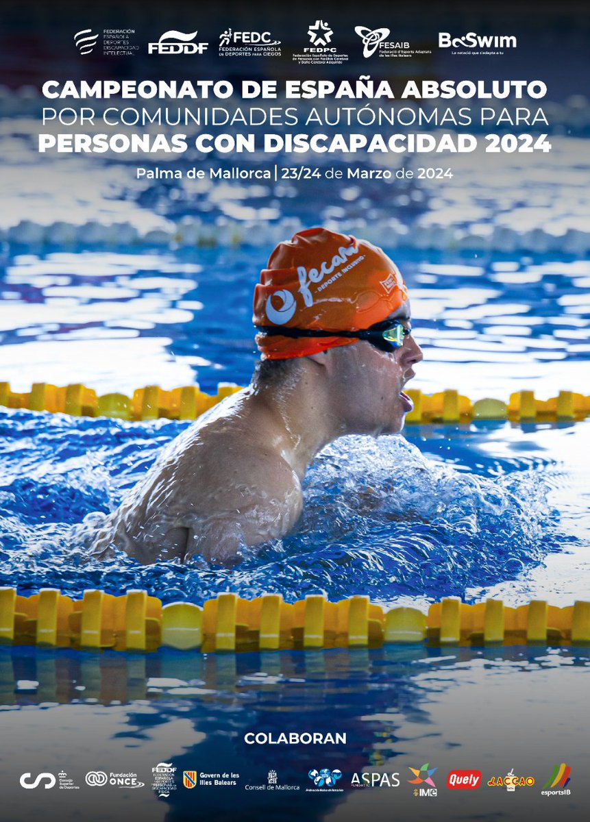 incluswim_'s tweet photo. Arranca el Campeonato de España 🇪🇸 absoluto por Comunidades Autónomas de natación para personas con discapacidad

¿Te lo vas a perder?
Nosotros NO

Desde Palma de Mallorca, en directo en https://t.co/qj4bJGhGjh
🏊‍♀️🏊‍♀️🏊‍♂️
#natacion #swimming @Fundacion_ONCE @lcgd62 https://t.co/qRKyMyeI5Q