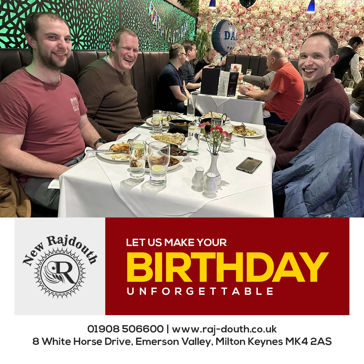 Your birthday deserves to be celebrated in style, and our restaurant is the perfect place to do just that! 💝 - - For Reservations: ☎️ 01908 506600 🌐 raj-douth.co.uk 📌 8 White Horse Drive, Emerson Valley, Milton Keynes MK4 2AS - - - #birthdaycelebration #NewRajdouth