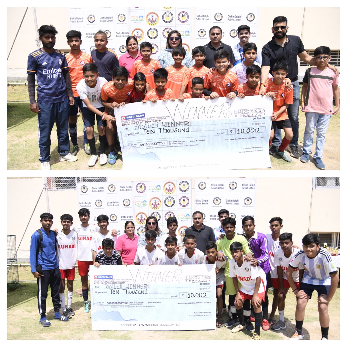 DDPSOfficial's tweet photo. 📢 The thrilling conclusion of the DDPS Year End Football Tournament saw the pitch ablaze with excitement and action!
🌟Congratulations to the winners who secured a cash prize of ₹10,000!
🌟Special thanks to our sponsor Decathlon
🌟In associated with DIVYA DAKSH PRAGYA SHALA https://t.co/cGTUpq2utX