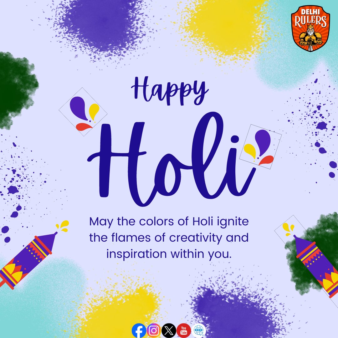 Happy Holi. May the colors of Holi ignite the flames of creativity and inspiration within you.

#HappyHoli #HoliCelebration #DelhiRulers #TNPGroup #prorollballleague #prorollball #rollball #tnpsports #apnadesikhel #sports #Trending #viralpost #tnpexplore #explore #viralpage