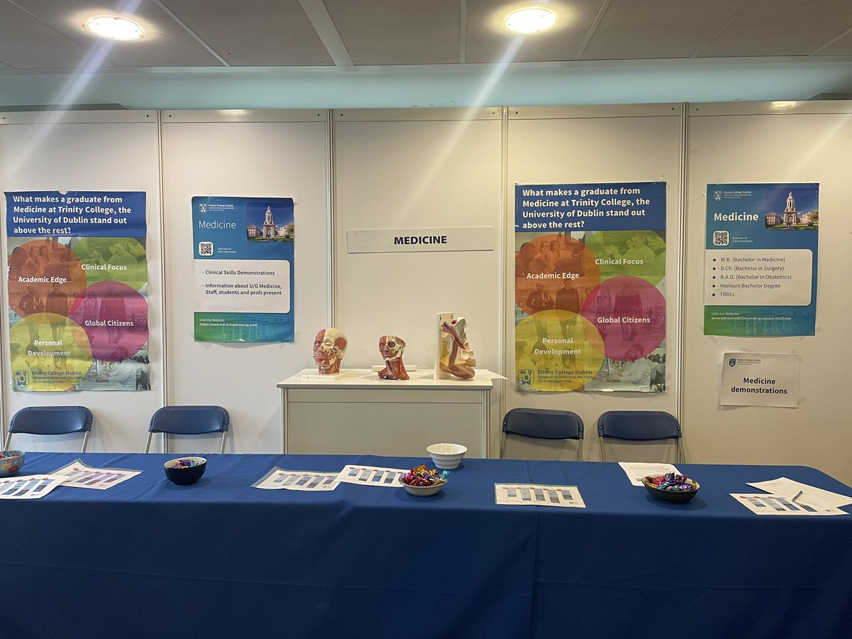 TrinityMed1's tweet image. Ready to welcome everyone at the medicine stand! #trinityopenday