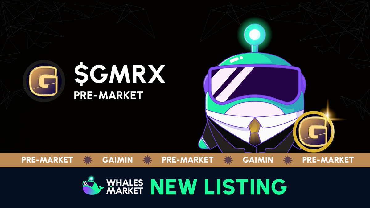 NEW LISTING: <a href="/GaiminIo/">GAIMIN</a> Pre-Market

app.whales.market/?token=GMRX

<a href="/GaiminIo/">GAIMIN</a> IDO rounds will close in 3 days, but based on the USDT committed, users can estimate the amount of $GMRX they will receive from now.

Trading for $GMRX allocations is now available on <a href="/WhalesMarket/">Whales Market 🐳</a>
