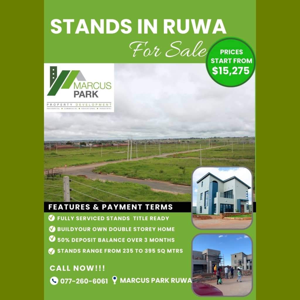 marcusparkzw's tweet photo. US$65 per square metre excluding 15% Vat. Stand sizes vary from 235 sq mtrs to 395 sq mtrs. 50% deposit & balance over 3 months. Deeds available. View our development today & secure your own investment! #ValueForMoney #MarcusPark #investmentopportunity #Ruwa #standsforsale https://t.co/j3Tpy2PVip