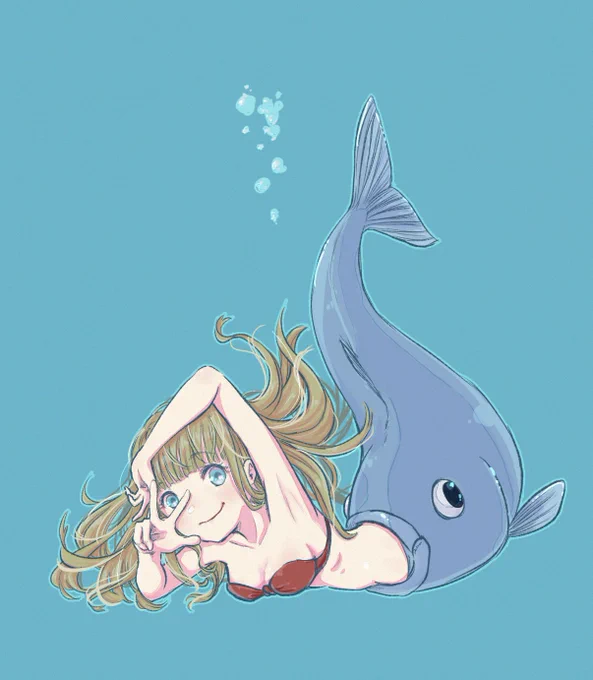後天性人魚ちゃん#後天性人魚 #絵柄が好きっていう人にフォローされたい 