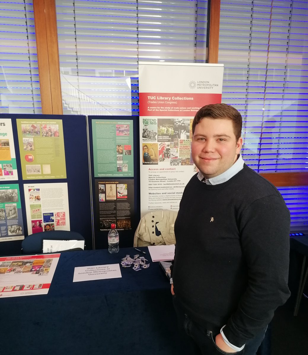 Running a stall at the @TUCYoungWorkers conference today. Spoken to Nora-Marie Iversen (in picture) from Norwegian union @fagforbundet about the importance of history. He is speaking later this morning @The_TUC #TUCYWC24 @LdnMetSpecColl @LondonMetUni