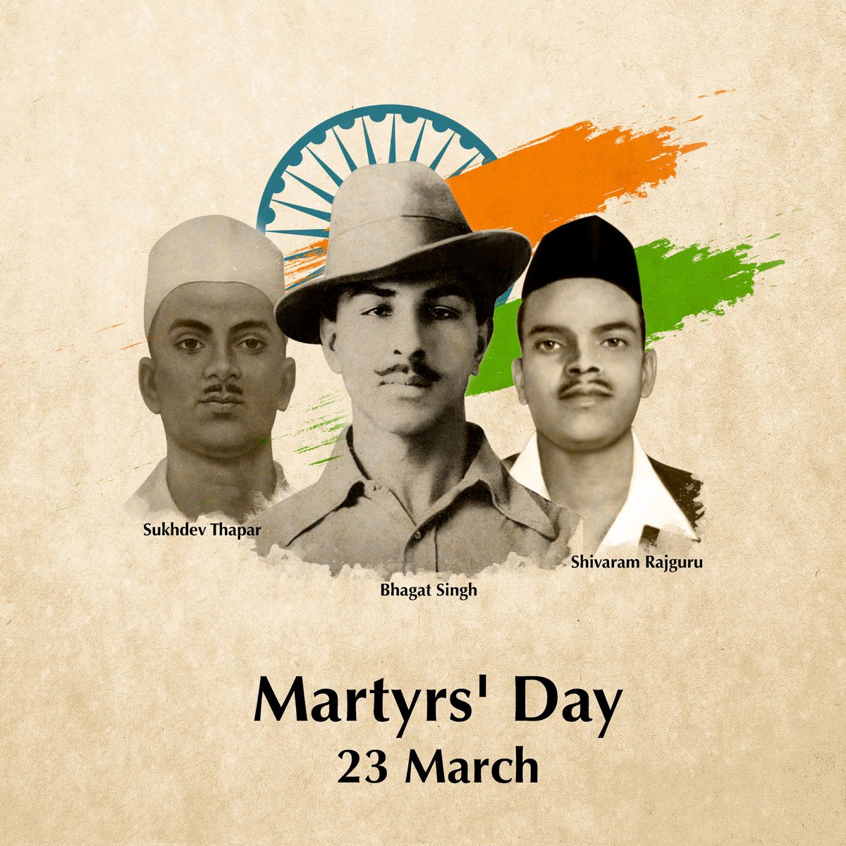 Remembering the 3 great men, Sukhdev, Bhagat Singh and Rajguru on their martyrdom day. Their love for the nation and values continue to inspire generations. #ShaheedDiwas #MartyrsDay