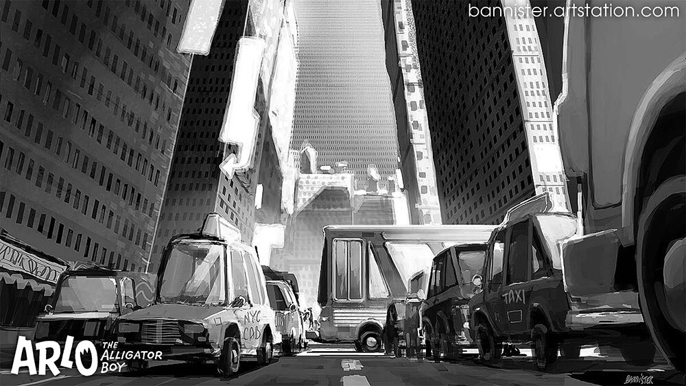 Concept arts I did for the Arlo the Alligator boy movie back in 2020 for Titmouse/Netflix.
Full gallery with way more pieces to look at: bannister.artstation.com/projects/oAvXY…

@netflix @TitmouseInc #arlothealligatorboy #NYC #conceptart #conceptdesign #vehicledesign #environmentdesign #visdev