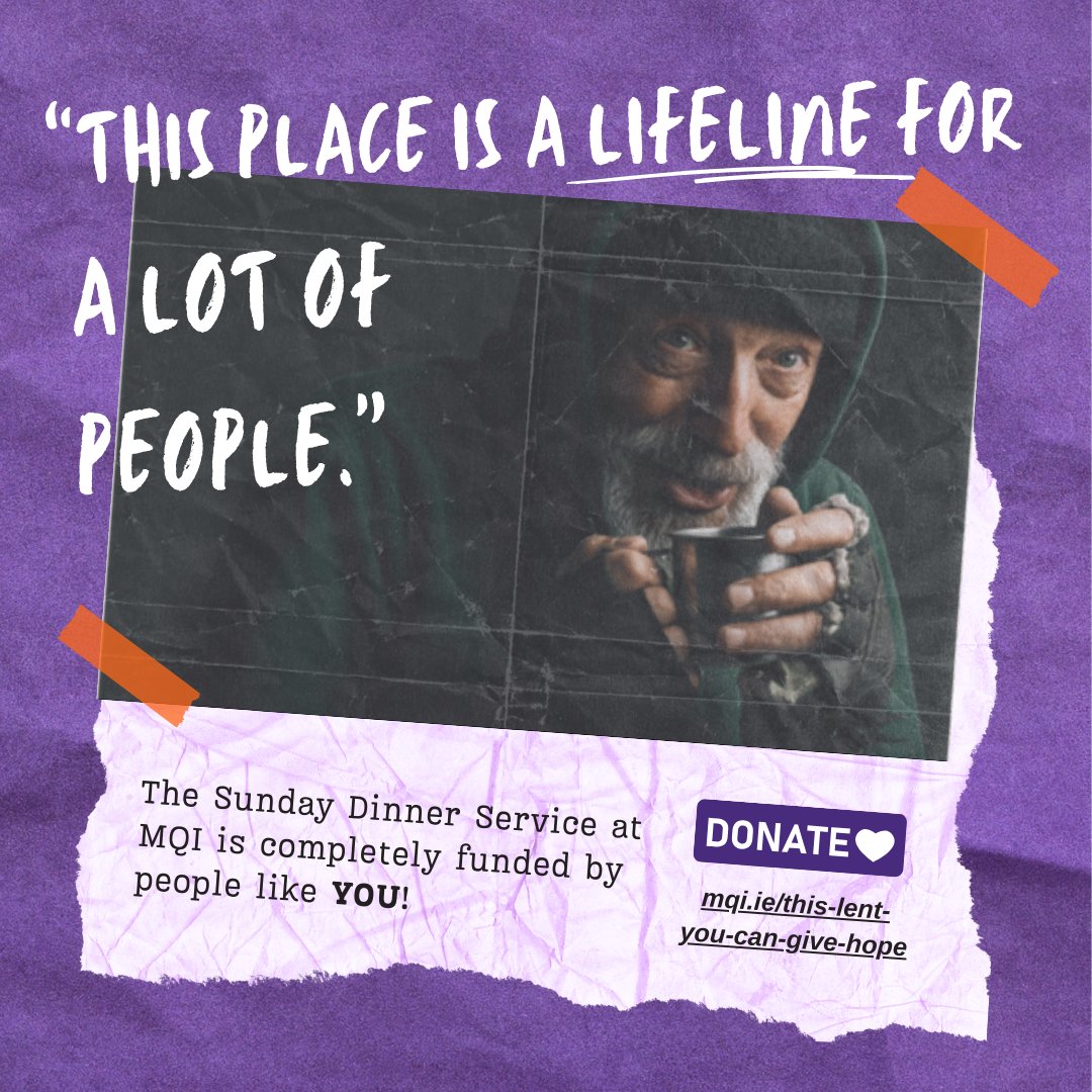 Charlie knows firsthand the ache of loneliness, but on Sunday, he can enjoy the warmth of our Riverbank service, company & a hearty meal. Help fund our Sunday Service to give people like Charlie a place to turn. Donate now at 🔗 mqi.ie/this-lent-you-…