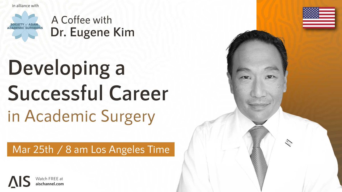 SocAsianAcadSurg (@asianacadsurg) on Twitter photo We invite you all to join ‘A Coffee with SAAS President <a href="/dreskim/">Eugene Kim</a>’ hosted by <a href="/AISChannel/">AIS Channel</a> on March 25th at 8am PST. He will focus on ‘Developing a Career in Academic Surgery.’ We invite you all to join ‘A Coffee with SAAS President <a href="/dreskim/">Eugene Kim</a>’ hosted by <a href="/AISChannel/">AIS Channel</a> on March 25th at 8am PST. He will focus on ‘Developing a Career in Academic Surgery.’