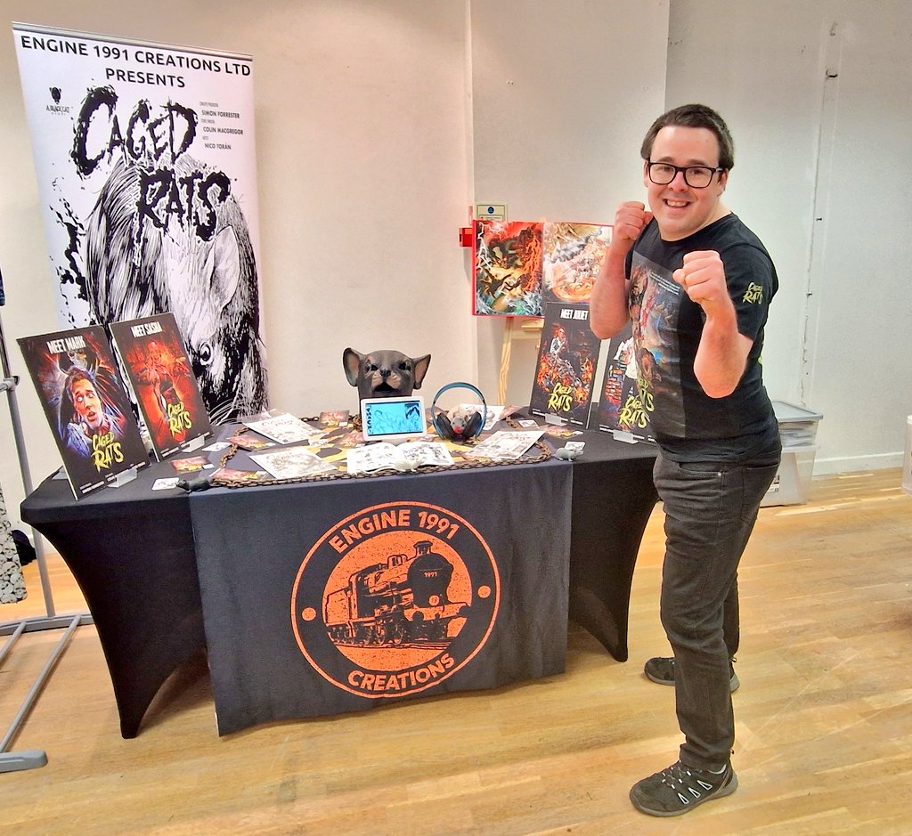 E1991Creations's tweet image. Hello! 

Today and tomorrow, I'm exhibiting for the awesome free entry @BGCPComicCon weekend event at the Forge Shopping Centre in Glasgow, Scotland!

I will be selling signed copies of Caged Rats The Comic Volumes 1 &amp;amp; 2 and A3 sized posters!!

Come along and say hi!!! 

#bgcp
