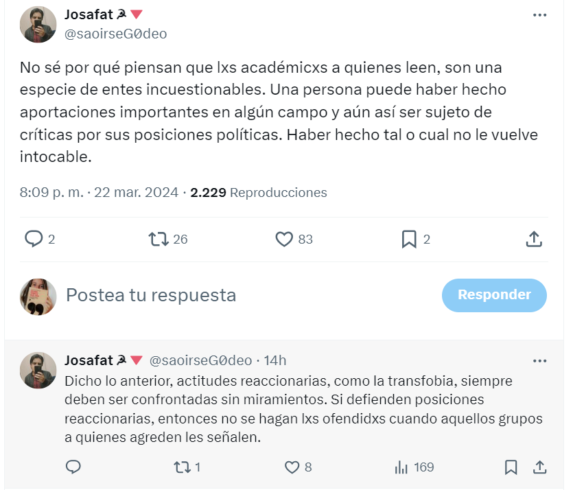 generoenaccion's tweet photo. Libertad de cátedra bien, excepto si hablas de las mujeres y su realidad material. Ahí ya si te agreden te lo has buscado. Cuando vengan otros a imponer sus parámetros de realidad llorarán sin entender ¿apostamos? https://t.co/wEzaiAV1P9