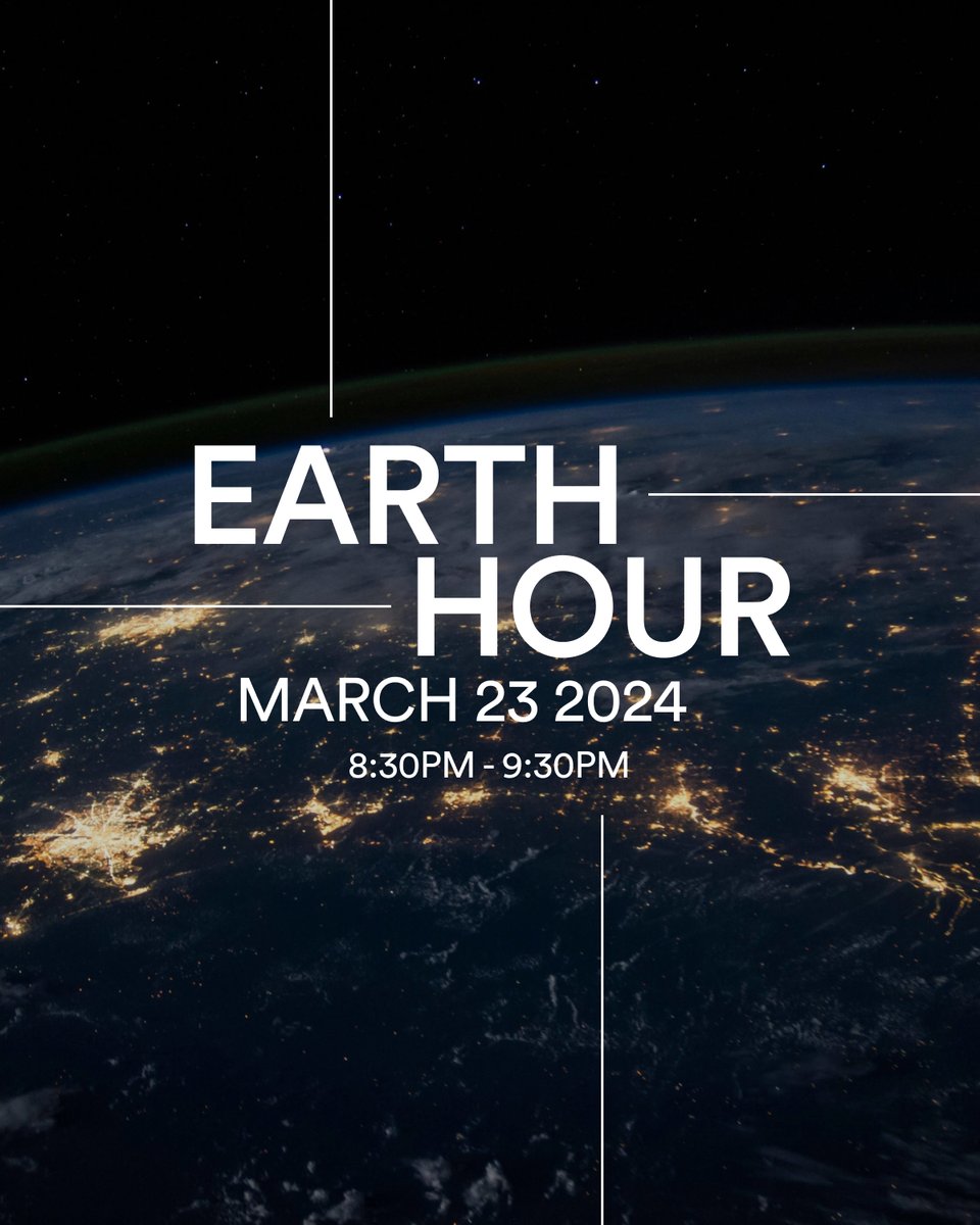 #EarthHour, March 23rd, 8:30-9:30pm 💡⚡ Since its inception in 2007 in Sydney, Australia, this symbolic hour has transcended borders, with over 190 countries joining in switch-off events and activities to demonstrate solidarity with nature and the climate.