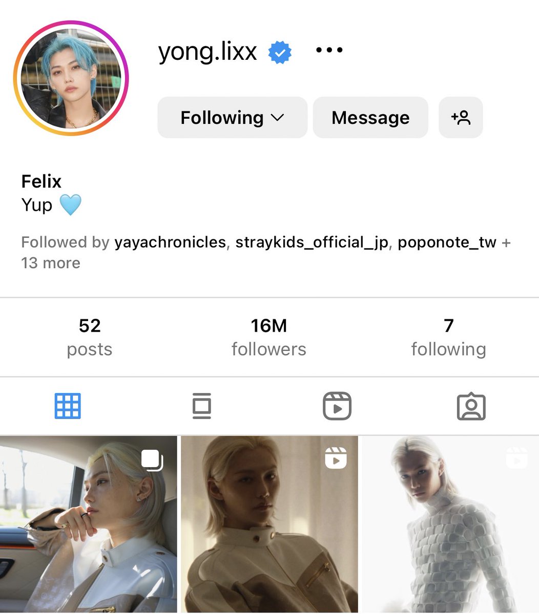 FELIXCharts's tweet photo. 📊 #FELIX’s Instagram account (@ yong.lixx) surpassed 16 MILLION (16.000.000) followers on Mar 23, 2024, ~8:23am KST.
(= ~233 days 20 hours 43 minutes)
#FLX_Charts

🔗 https://t.co/8PCx7O90Oj

CONGRATULATIONS FELIX
#FelixSNSKing #Felix4thGenKing
#YONGLIXX_16M_Instagram https://t.co/WNbfUamV0n