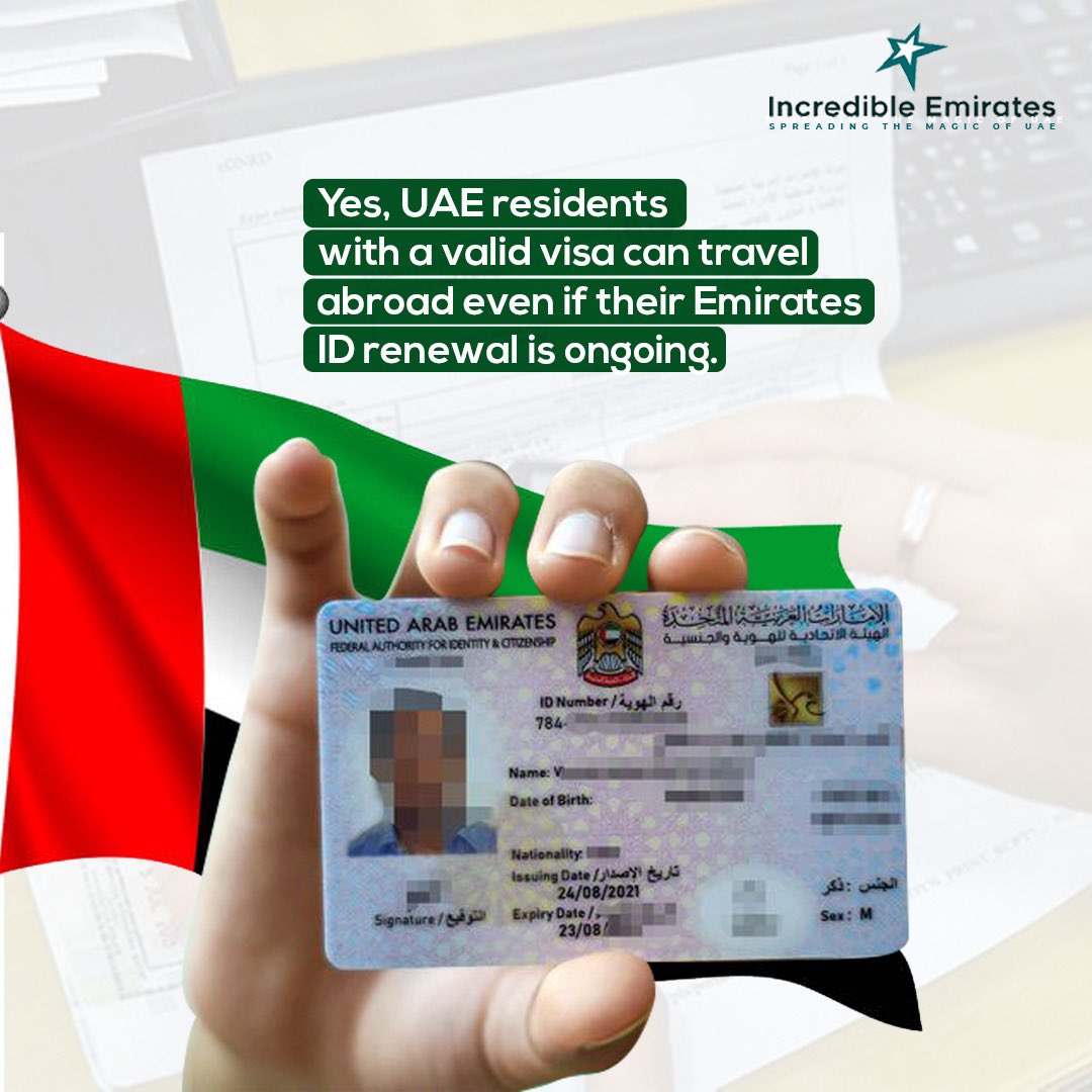 In short, a valid visa trumps an expired Emirates ID for travel purposes. However, carrying a copy of the Emirates ID renewal application is recommended.

#incredibleemirates #incredibleuae #uaelife #incrediblepeople #incrediblestories #incrediblelifestyle #incrediblehumanity