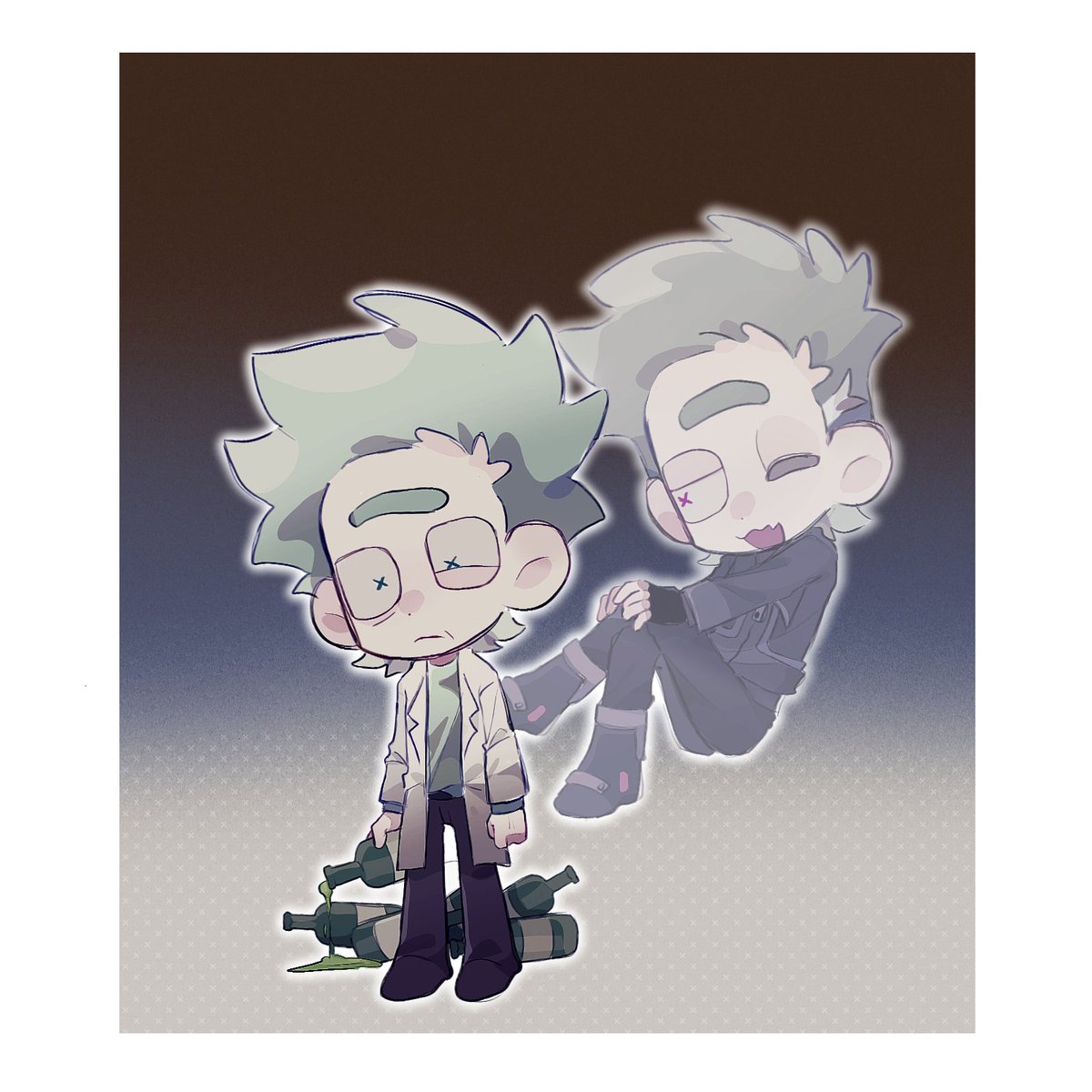 ouhui10's tweet photo. 天哪 不敢想象居然画完了 是企划的图哈哈 #rickandmorty https://t.co/yDegHCIW67