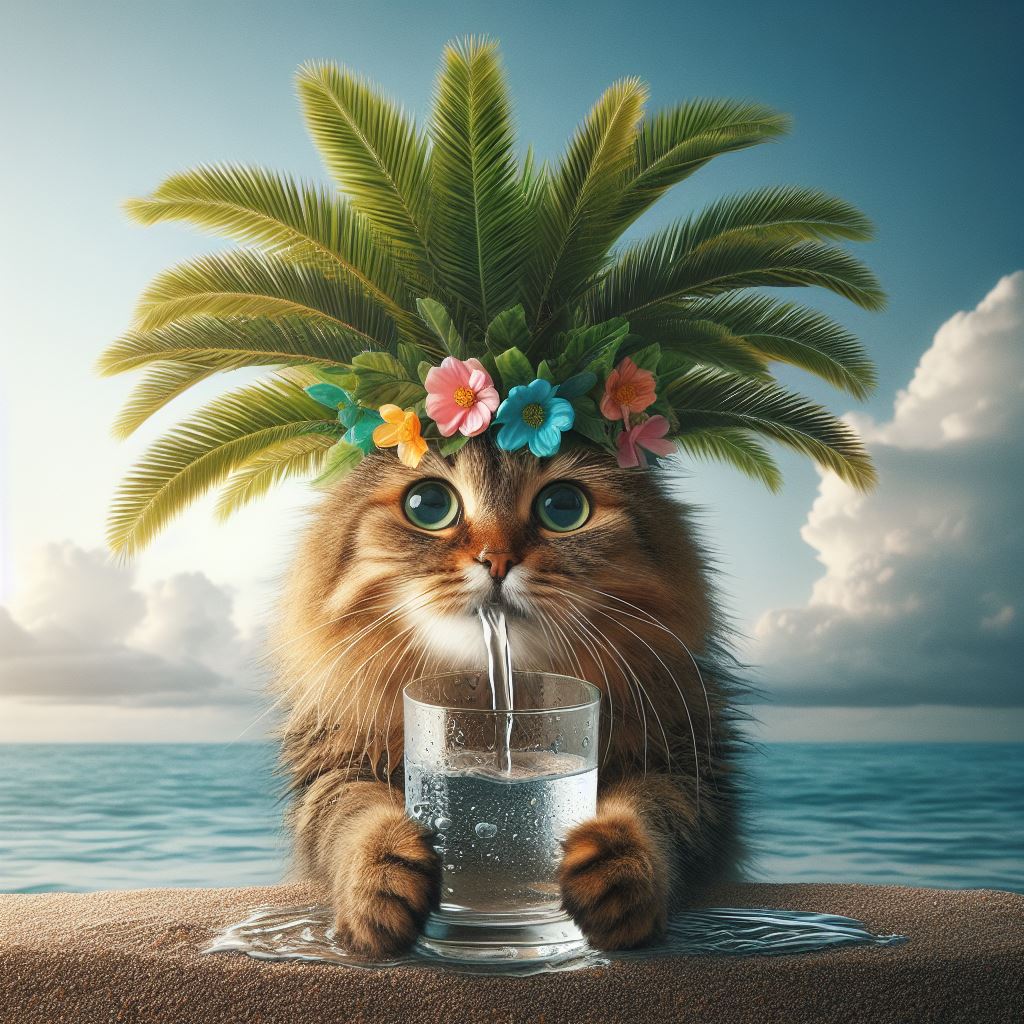 Good Saturday! #SaturdayVibes #AIArtwork #SaturdayMorning #AIart #22Mar24 #FridayVibes #FridayFeeling #catsnoirfriday #AIArtworks #spring #goodmorning #goodnight #weekendvibes #Caturday #flowers #GreenbacksFriday #WorldWaterDay2024 #cats #23Mar #GM The kitty celebrating Water Day