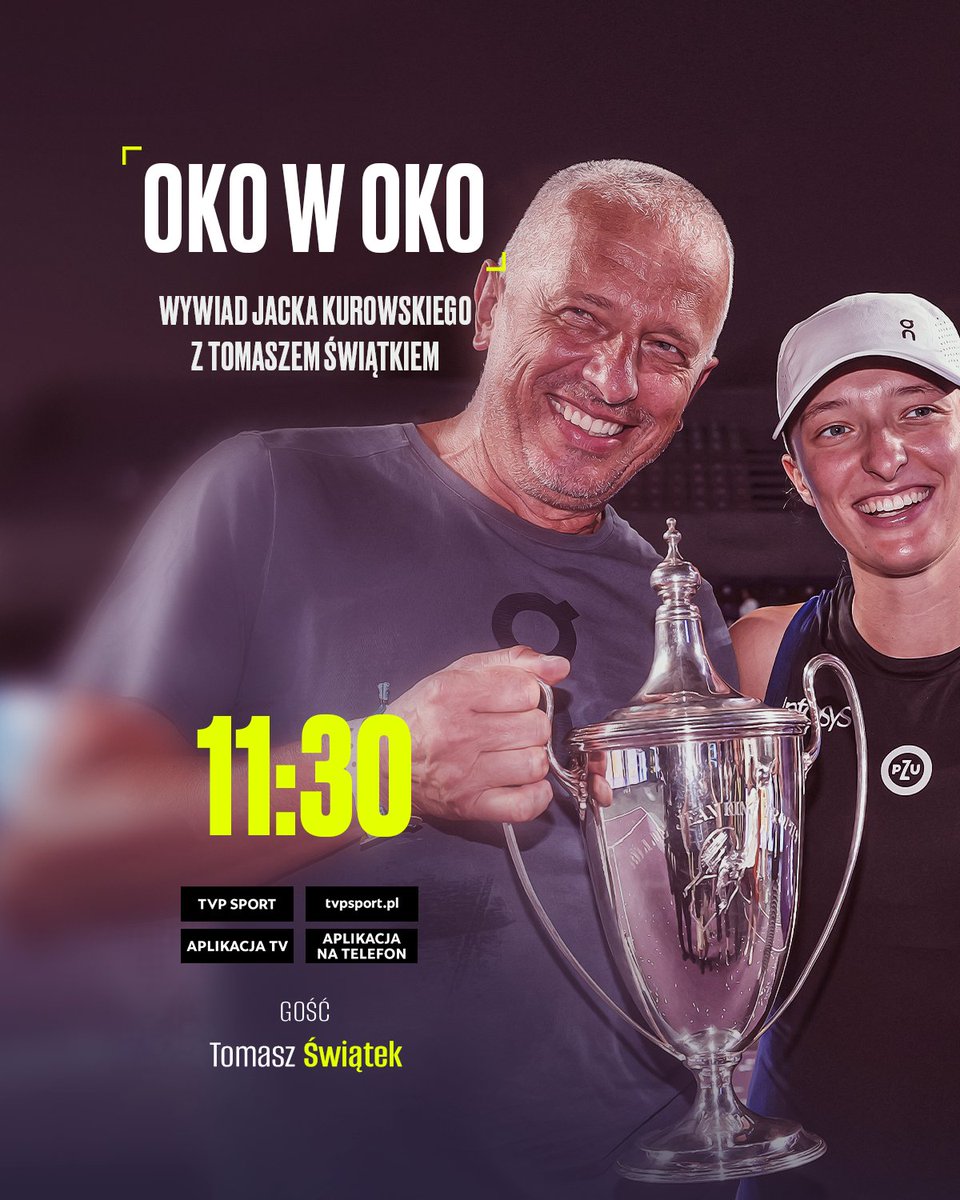 O blaskach i cieniach roli ojca najlepszej tenisistki świata! 

📲 Wywiad <a href="/JKurowski/">Jacek Kurowski</a> z Tomaszem Świątkiem od 11:30 w TVP SPORT i online ▶️ sport.tvp.pl/76417448/
