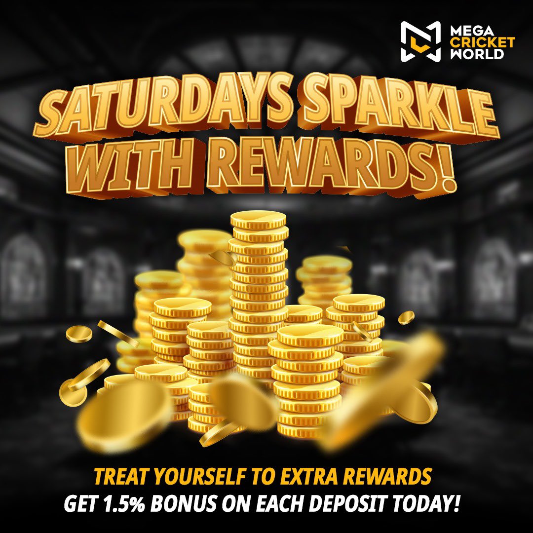 mcworldsocial's tweet photo. Make Saturdays sparkle brighter! Get 1.5% bonus on each deposit today!
🔗 https://t.co/xT3lmd3iVT
#SaturdayVibes #WeekendVibes #SaturdayBonus #OnlineBonus #LiveBonus #MegaGames #ExtraBonus #ExtraDeposit #Rewards #MegaCricketWorld https://t.co/HWa9exyiDw