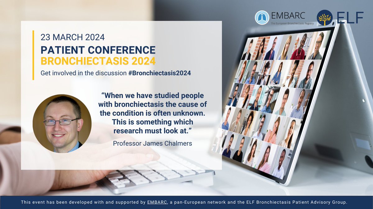 EuropeanLung's tweet photo. It is time to hear from @ProfJDChalmers and the latest bronchiectasis research #Bronchiectasis2024
We asked attendees 'if you are a patient with bronchiectasis, do you know what caused your bronchiectasis?'
Check out this thread for the results from the session 👇 https://t.co/aXNu1qVbPL