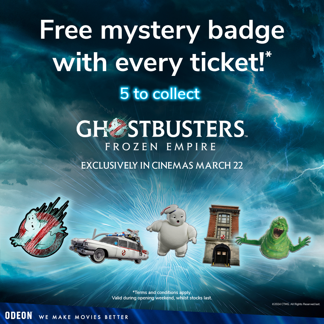 Have you picked up a #Ghostbusters mystery pin badge yet?😲 With five to collect, make sure you book online with ODEON to get yours this weekend only!📲 bit.ly/4962C67