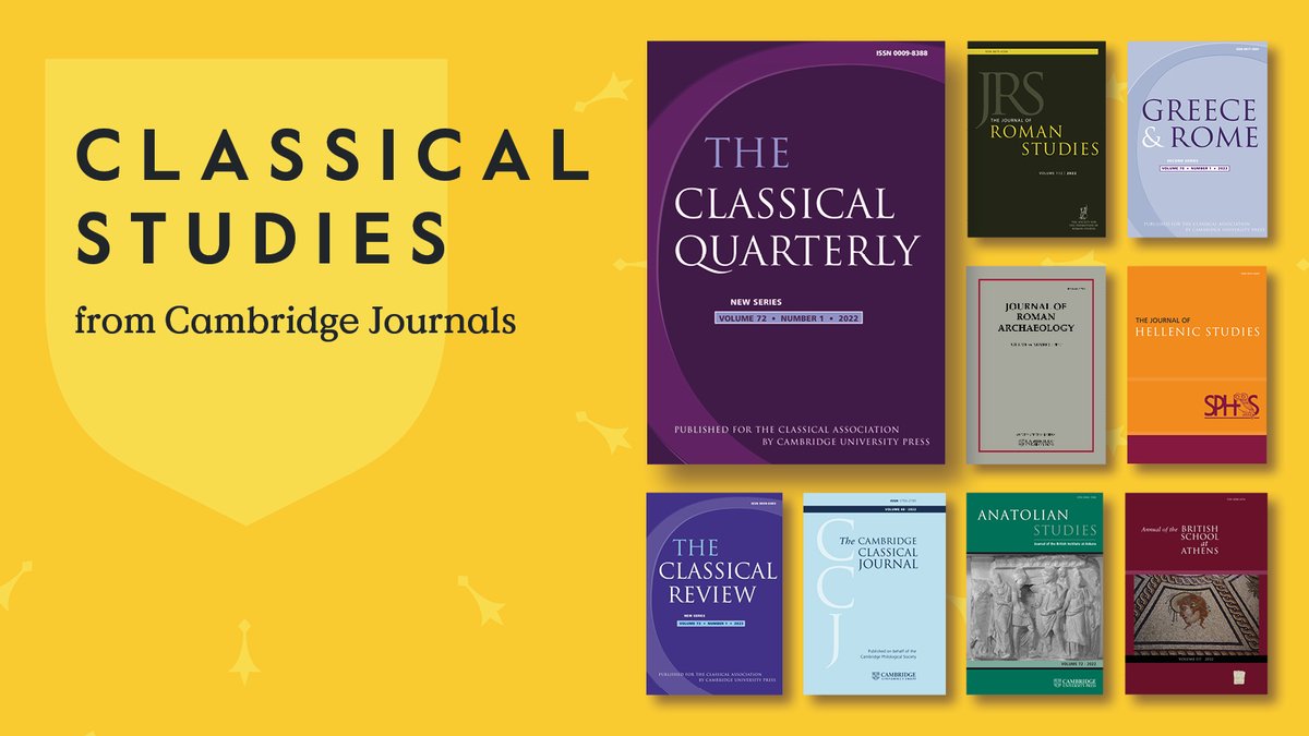 A new collection of free-access articles from #Cambridge's #Classics journals is available now for @Classical_Assoc's #CA2024: 📚🔗 cup.org/43tKq50 @Classics_Review @CamClassics @AntiquityJ @TheRomanSoc @CbomgsU @theBIAAAnkara @BSAthens @the_bsr