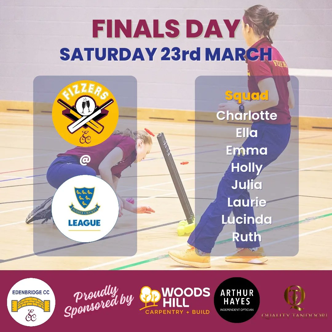 Go well The Fizzers! 🏆 Incredible achievement to have reached @sussexwomen Finals Day of the indoor league season at @sussexccc today. The whole club is behind you! 🙌🏏🥂

#gowellbridge #womenscricket #edenbridgecc #edenbridgefizzers #Edenbridge #sussexcricket #cricket