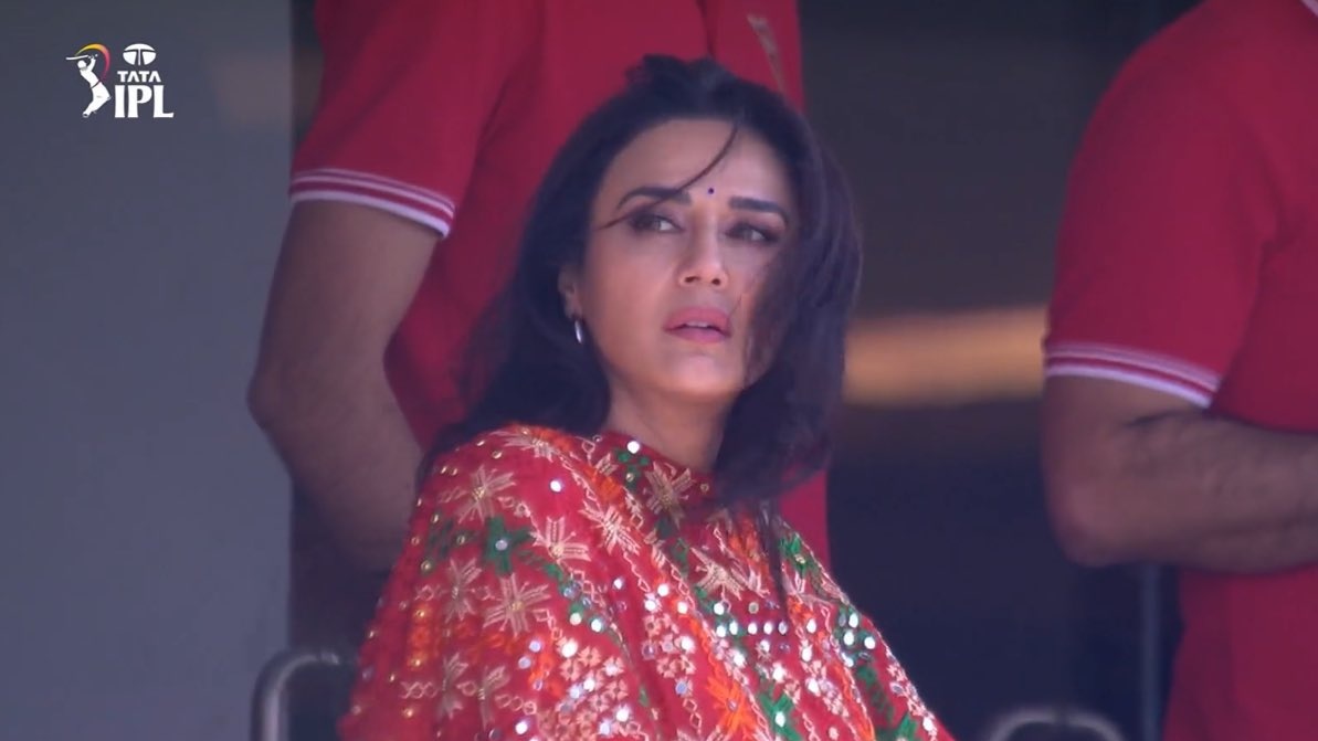 Preity Zinta in the stands.