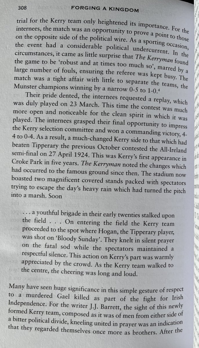 Athimirt idir iar-chimithe agus foireann ⁦@Kerry_Official⁩ ar an lá seo 100 bliain ó shoin. Sliocht ón leabhar ‘Forging a Kingdom’ le ⁦@RichardMcELL⁩