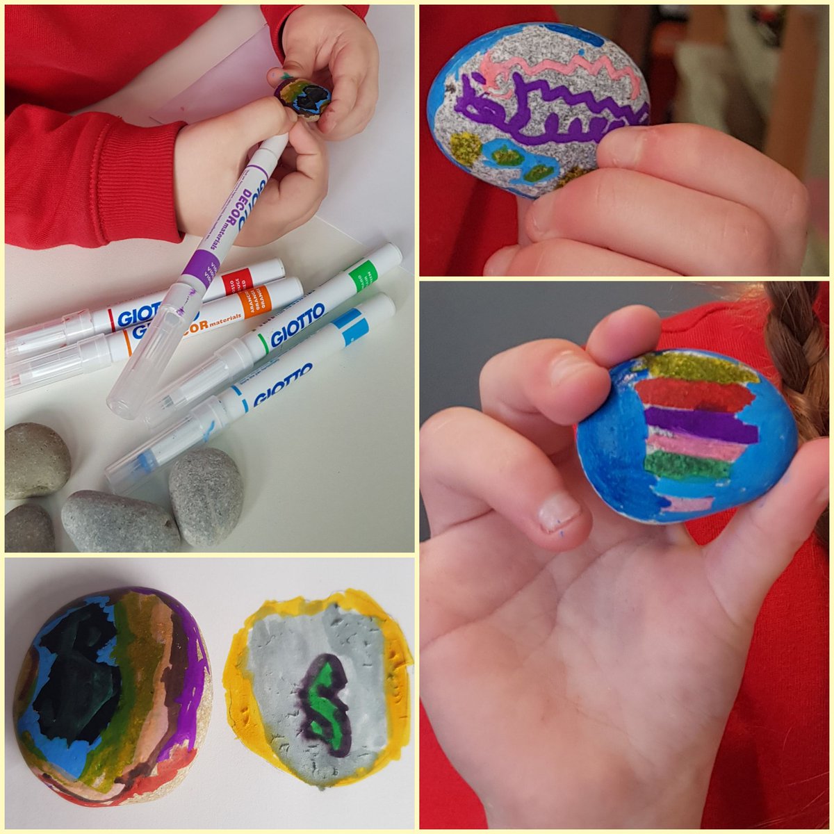 Choosing a stone that matches the energy in that moment....these were excited & calm pebbles. The children had fun designing how this looks for them 🌈

#mood #mindfulness #awarenessofself #creativity