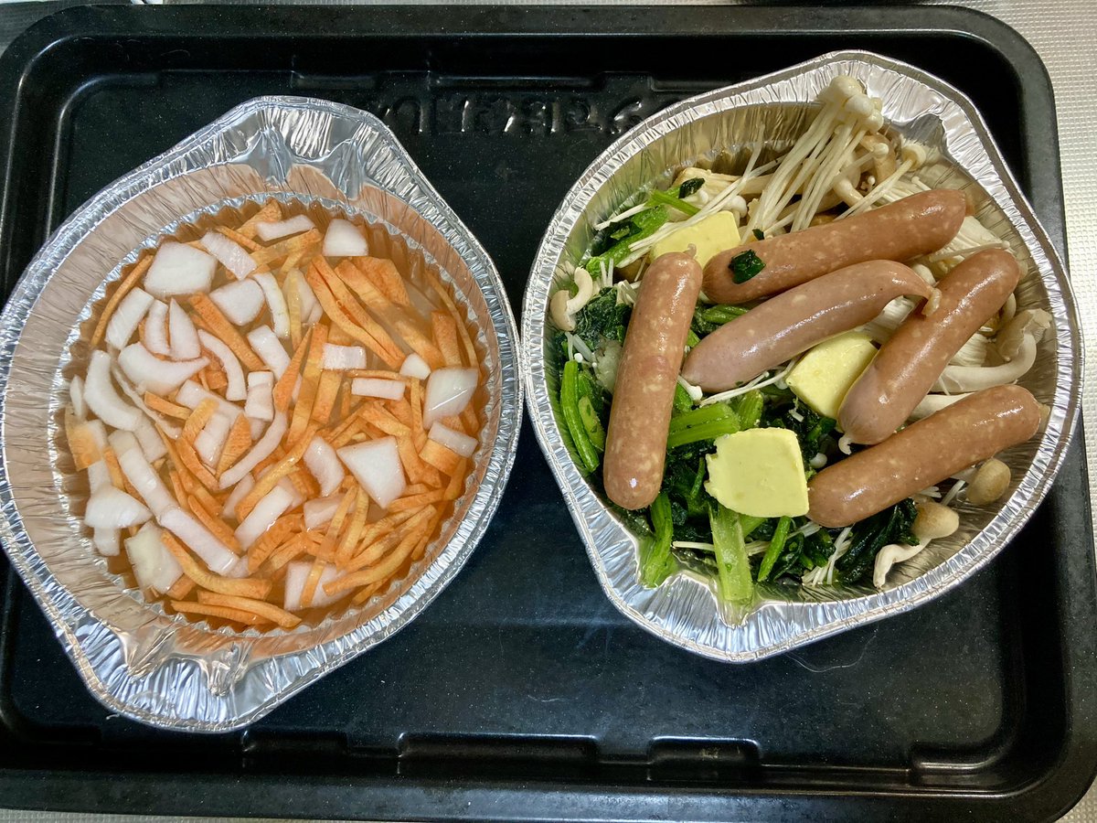 anyam9's tweet photo. 帰宅後お風呂溜めてる間にヘルシオに食材詰めていって、ブンしてる間に入浴。着替えたら盛り付け。
これが私の自炊です！！！！！ https://t.co/90SRMVYEUA