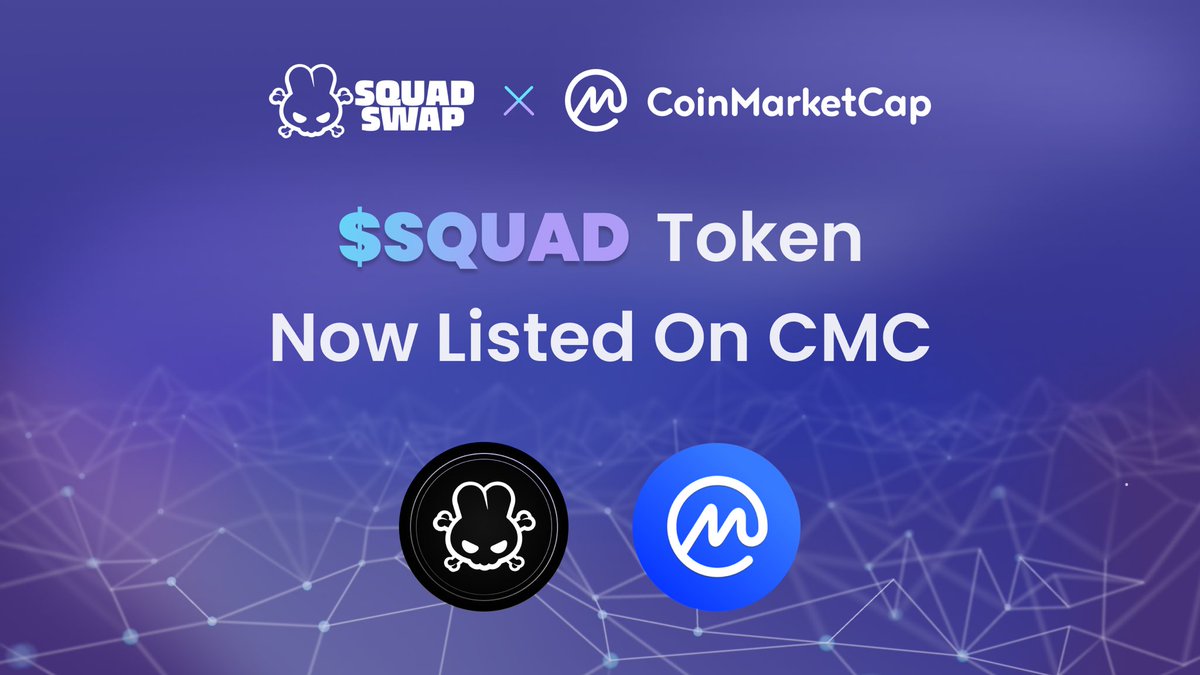 🌟🎉 SquadSwap token $SQUAD is now supported by <a href="/CoinMarketCap/">CoinMarketCap</a>!🔥

📊 Track your favorite $SQUAD token now on your trusted platform CoinMarketCap..

➡️ Check Now: coinmarketcap.com/currencies/squ…