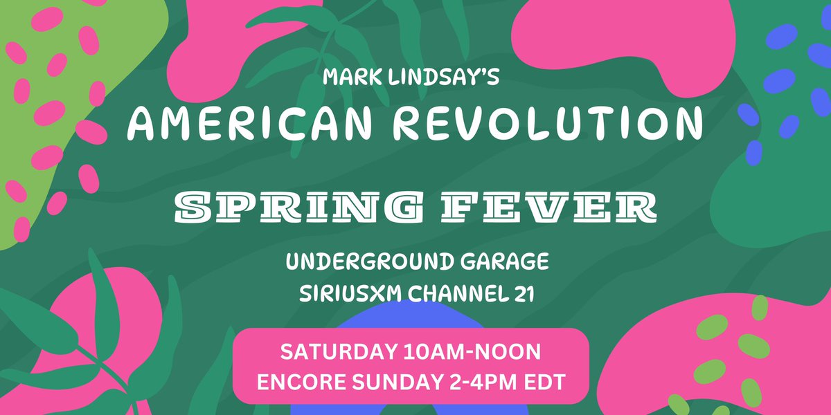 Cya at 10am EDT in @littlesteven_ug on @SiriusXM channel 21 - where I’ll be spreading some Spring Fever!