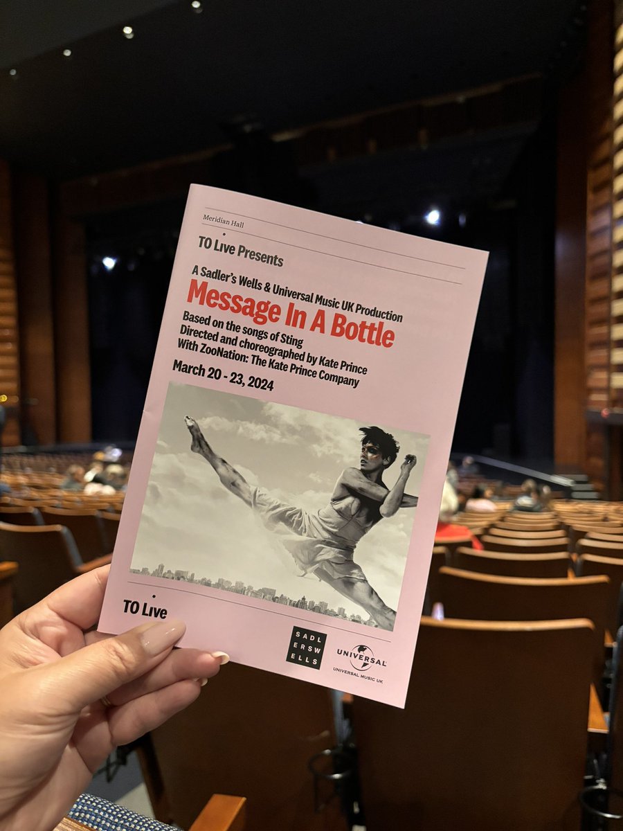 Managed to catch this one on its very short run in Toronto. So stirring, moving, and well choreographed. Of course the music is 🙌 #MessageInABottle @ZooNationUK @Sadlers_Wells @TOLiveTweets