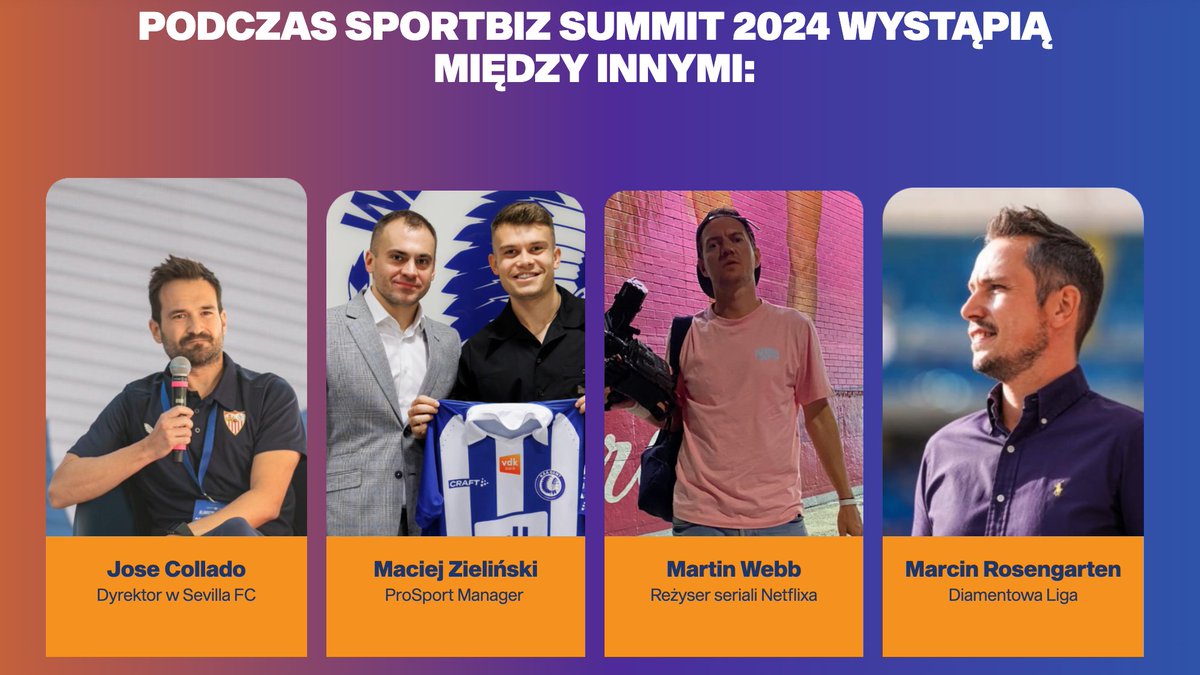 Z dużą przyjemnością informuję, że na zaproszenie SPORTBIZ 10 kwietnia w Warszawie wystąpię podczas 22. edycji jedynej międzynarodowej konferencji biznesowo-sportowej SPORTBIZ Summit 24. Cały program i prelegenci na stronie: sportbiz.network/wydarzenia/spo… Do zobaczenia na miejscu!