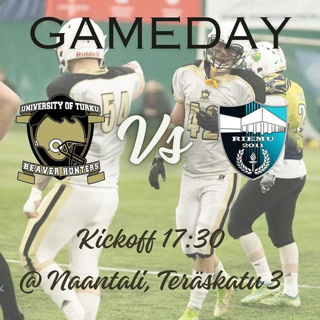 UTUFootball's tweet photo. Tonight at 5:30pm Your UTU Beaver Hunters host the newcomers Jyväskylä Riemu Rhinos in Naantali (Karvetti KHT, Teräskatu 3).
If You can't make it there, the game will be streamed live.
#BeaverBall https://t.co/qDZp8Me8pH