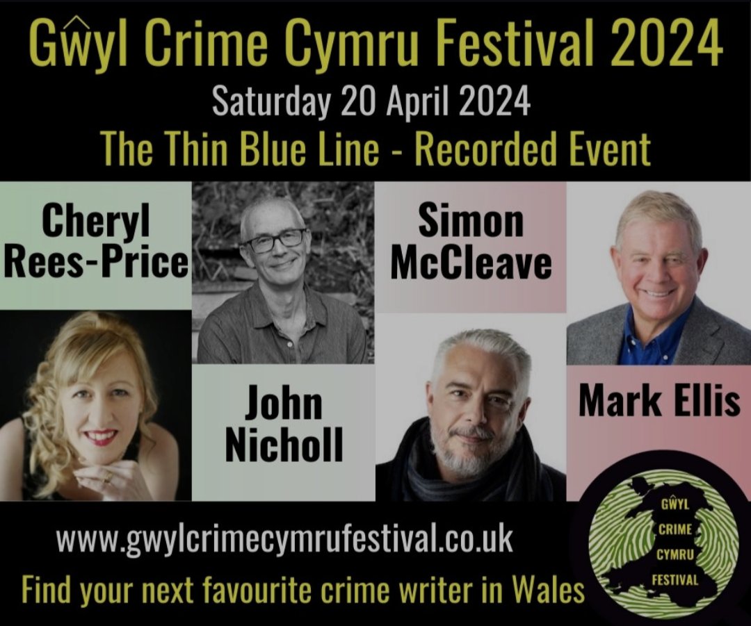As part of our FREE ONLINE crime fiction festival on sat 20th April we have a pre recorded panel on why we all love a police thriller. With novels set in WW2 London, The Valleys and Eryri.. Well worth an investigation 🕵️👮😆 ticketsource.co.uk/gwylcrimecymru…