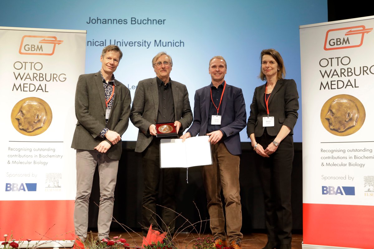 Congrats to Johannes Buchner @buchnerlab_tum, this year´s #OttoWarburgMedal winner, for his fundamental contributions to the structure formation of proteins and the role of #chaperones. #OWM24 #MosbacherKolloquium @ElsevierConnect @BBAjournals Read more: otto-warburg-medal.org