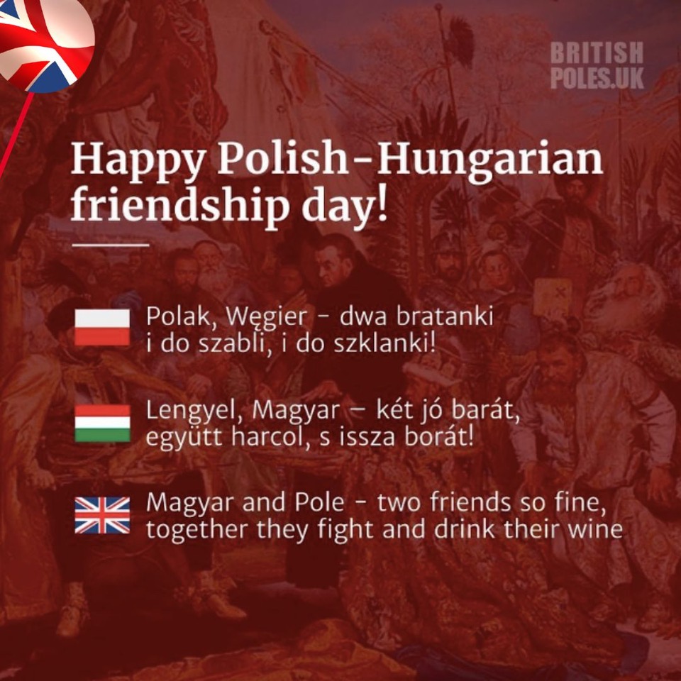 Happy Polish - Hungarian friendship day! 🇵🇱 🇭🇺 Today we celebrate our centuries-old friendship, rooted in our historical ties, shared values and beliefs. 'Polak, Węgier...' is probably the only known saying in two languages about each other’s nation's brotherhood!