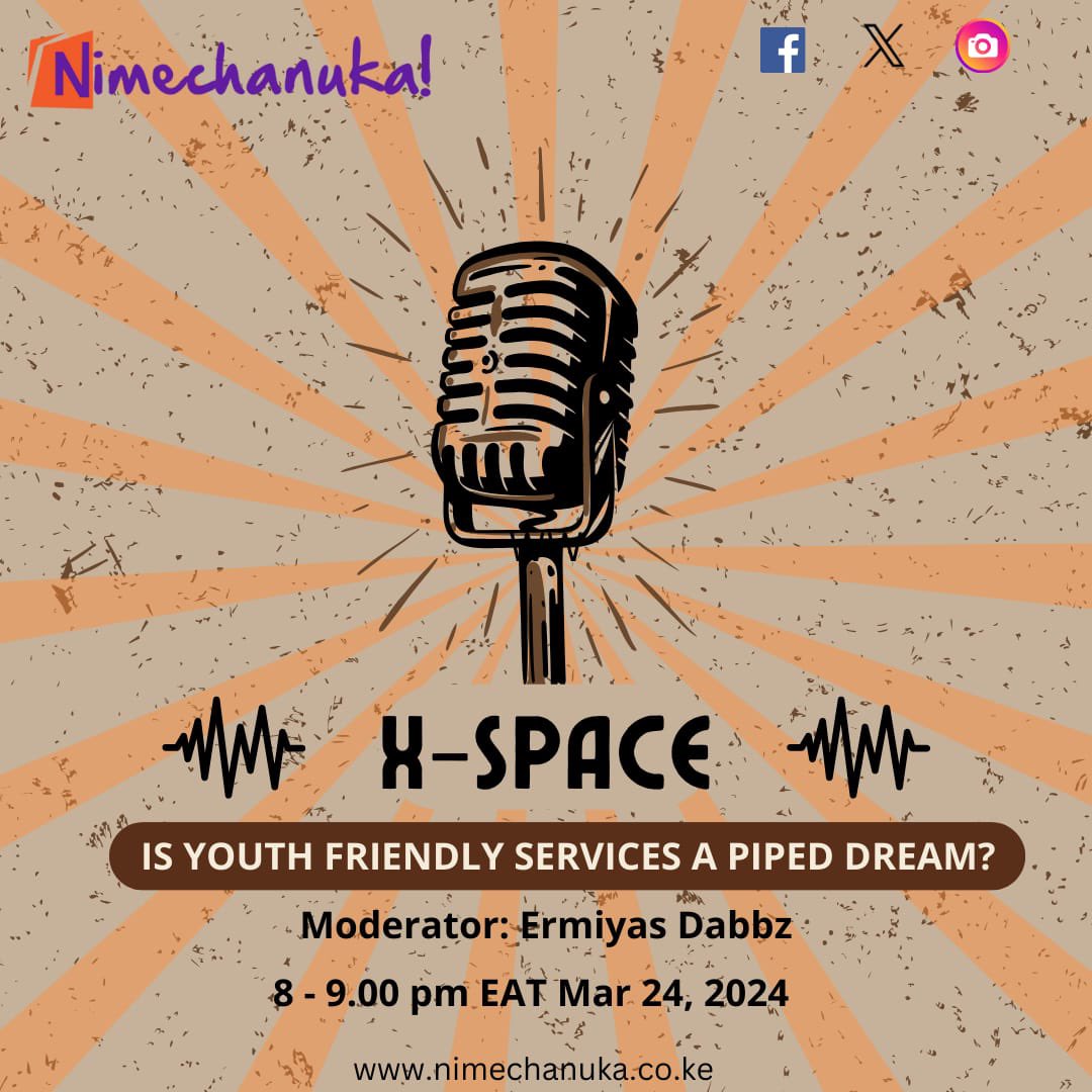Tomorrow, from 8 to 9pm, let's convene in the X Space for a crucial discussion on breaking down barriers to sexual and reproductive health services for young people. Your insights are invaluable! Join us as we pave the way for equitable access. #nimechanuka