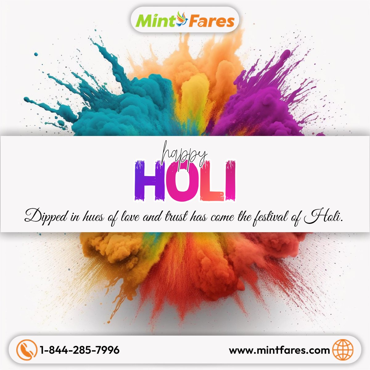 Let's celebrate the spirit of unity and togetherness this Holi, spreading love and happiness wherever we go. Happy Holi!

#Mintfares #holi #happyholi #holifestival #india #festival #love #photography #colors #colours #HoliCelebration #Holi2024 #HoliWishes
