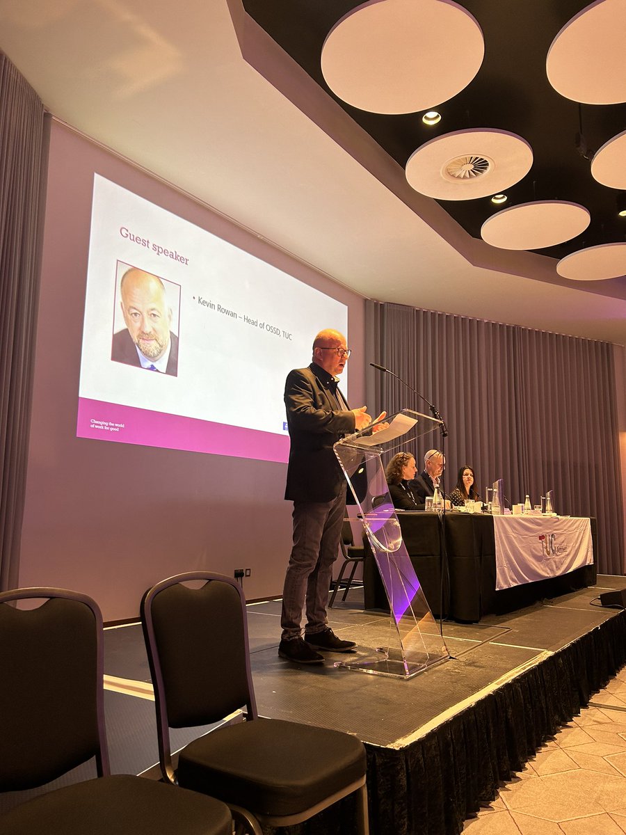 ‘We don’t often hear from the media that industrial action works, but it does. 

We’ve seen workers get double figure pay rises by saying no to their employer and standing together’. 

Great to have our own @rowantuc speaking at #NTUC24 today!