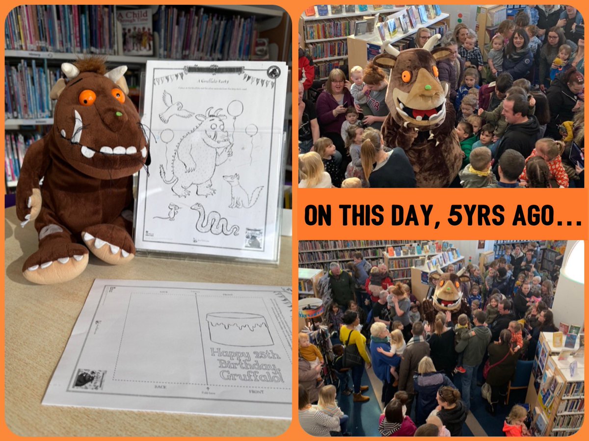 🎈Happy 25th birthday to our favourite- @TheRealGruffalo! 🎈On Sat 23 March 2019, we had a HUGE party for his 20th birthday! This year we’re being more low-key (old age!). We’d love for you to come to the Library & make him a birthday card, colour a picture & read his story! 📖