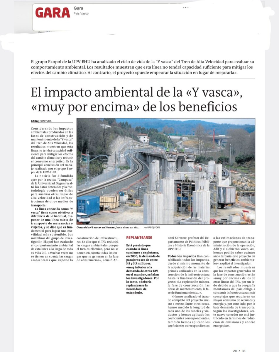 MARIAPerezFern's tweet image. #Gara = Bildu contra el progreso, contra los avances. Ya lo hicieron en los años 80 contra la Central Nuclear de #Lemóniz (CINCO asesinatos de #ETA) en los 90 varían el trazado la autovía de #Leizaŕan (CUATRO  asesinatos) El PSOE y el PNV rendidos ya ante el fanatismo climático.