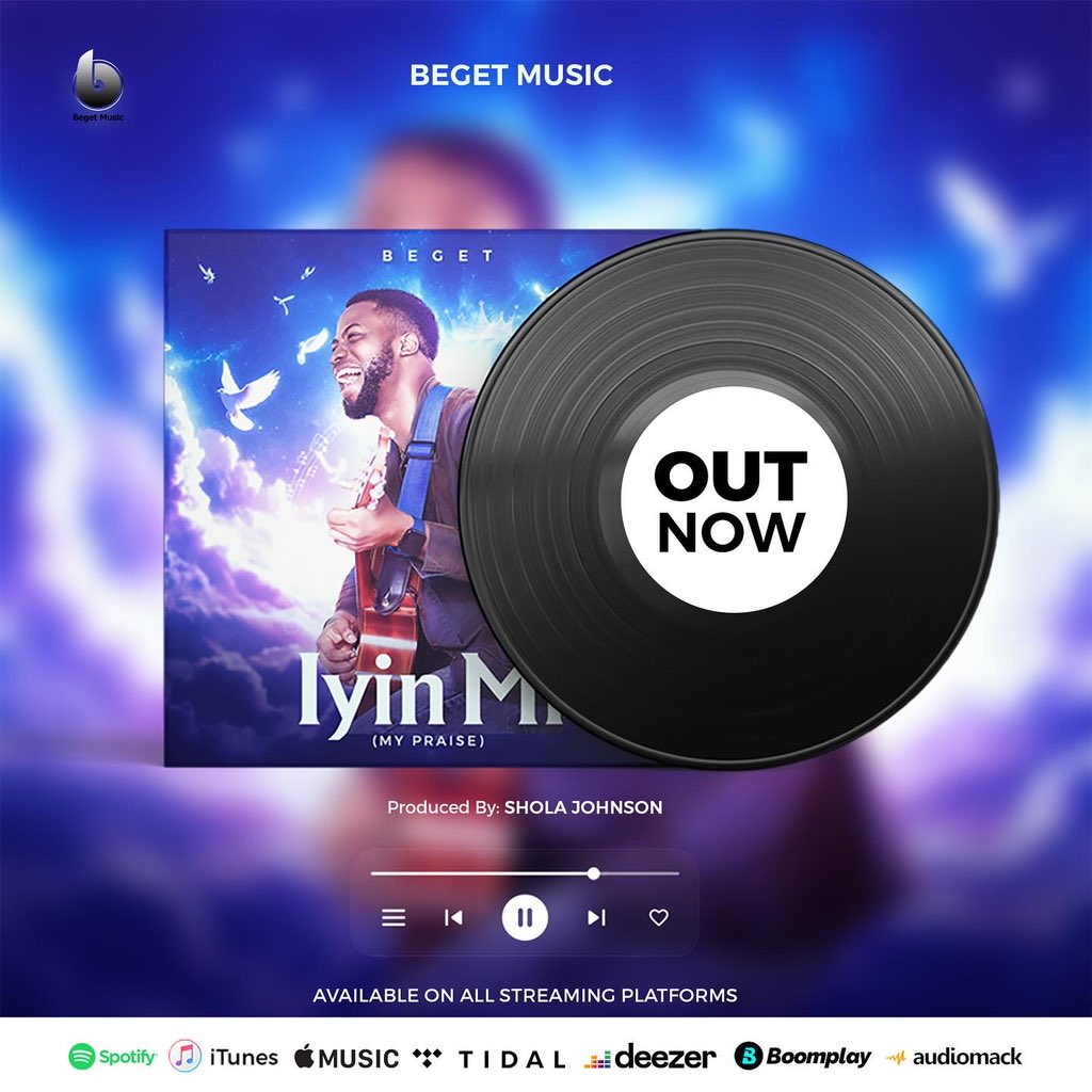 BegetMusic's tweet photo. OUT NOWโผ๏ธ Link in my bio!
๐ Iyin mi is finally here! ๐ I am thrilled to announce that โIyin MIโ is now available on all streaming platforms. I know you will be blessed!
Please share โฃ๏ธ
#IyinMi #begetmusic #thankyouJesus #newmusicout https://t.co/QFwd4loXkj