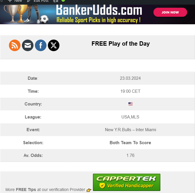 BankeroddsCom's tweet photo. Today's Free Play Updated  
Best of Luck ! ☘️
 https://t.co/SRtHVs5vHP
Our Partners Program already uploaded 👌 
https://t.co/9whsbx2FWg https://t.co/DWoWlHBTOx