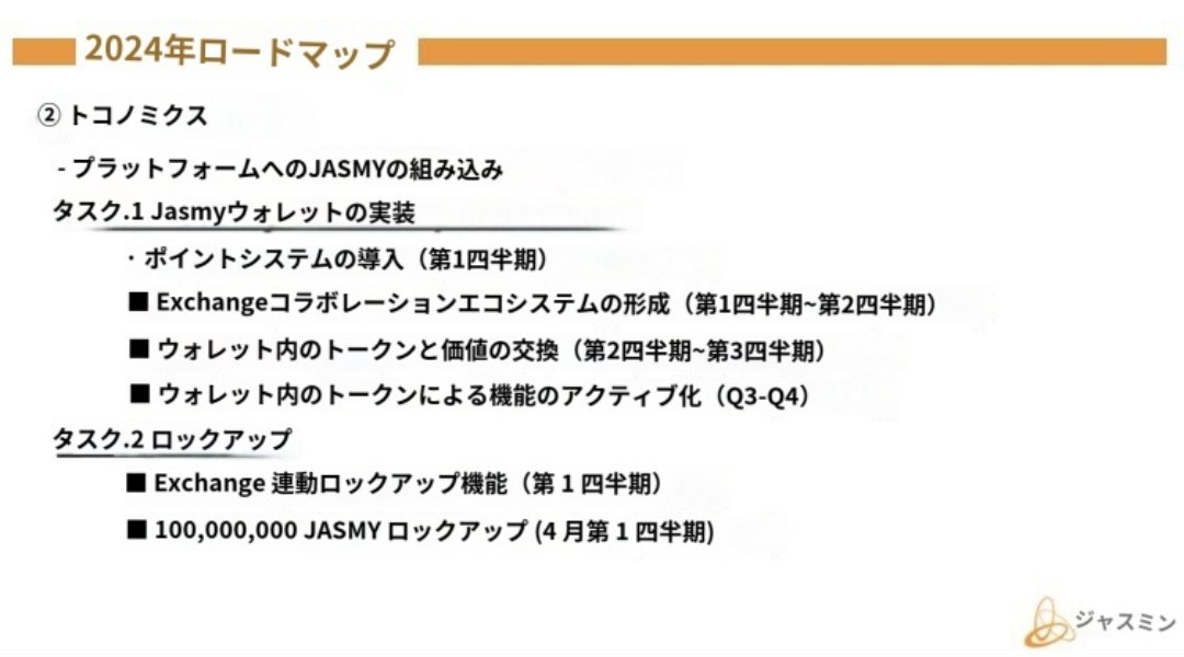 JASMY45725535's tweet photo. 2024年ロードマップ公開。
詳細は記事参照。
来週コミュニティ向けSPACEでも説明。

#jasmy #ジャスミー https://t.co/ftoDugdfjG