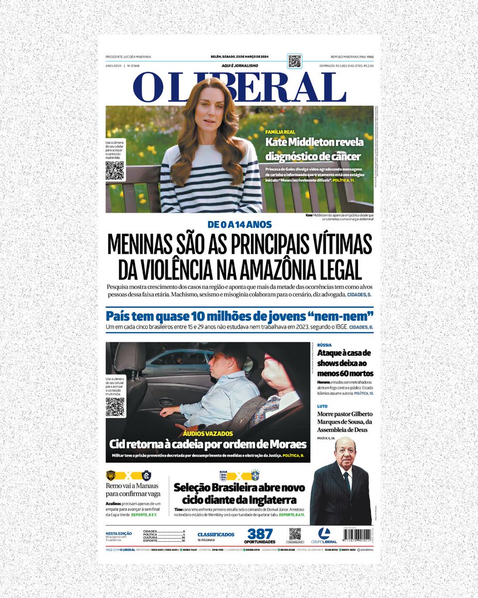 oliberal's tweet photo. Olá, seguidor! Esta é a capa do Jornal O Liberal deste sábado (23).
Acesse em https://t.co/DT9Gj38UoH
#oliberal #grupoliberal https://t.co/MZZxDrFYA6