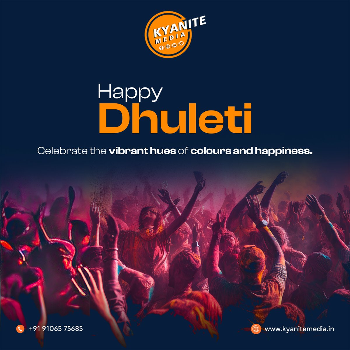 KyaniteMedia's tweet photo. Celebrate the vibrant hues of colours and happiness
Happy Dhuleti!!
.
.
.
.
Call Now - 9106575685
info@kyanitemedia.in
https://t.co/krlgpaOiMG
.
.
.
.
#dhuleti #holi #festival #holifestival #festivalofcolours #gulal #colours #dhuletispecial #rang #kyanitemedia #kyanite #ahmedabad https://t.co/tJnSzTOzm9