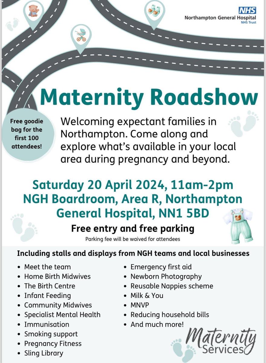 We’re looking forward to taking part in the @NGHnhstrust Maternity Roadshow on Saturday 20th April. Explore information from NHS teams and local businesses and find out more about us and how we support the NHS with our Moses basket starter packs 💞